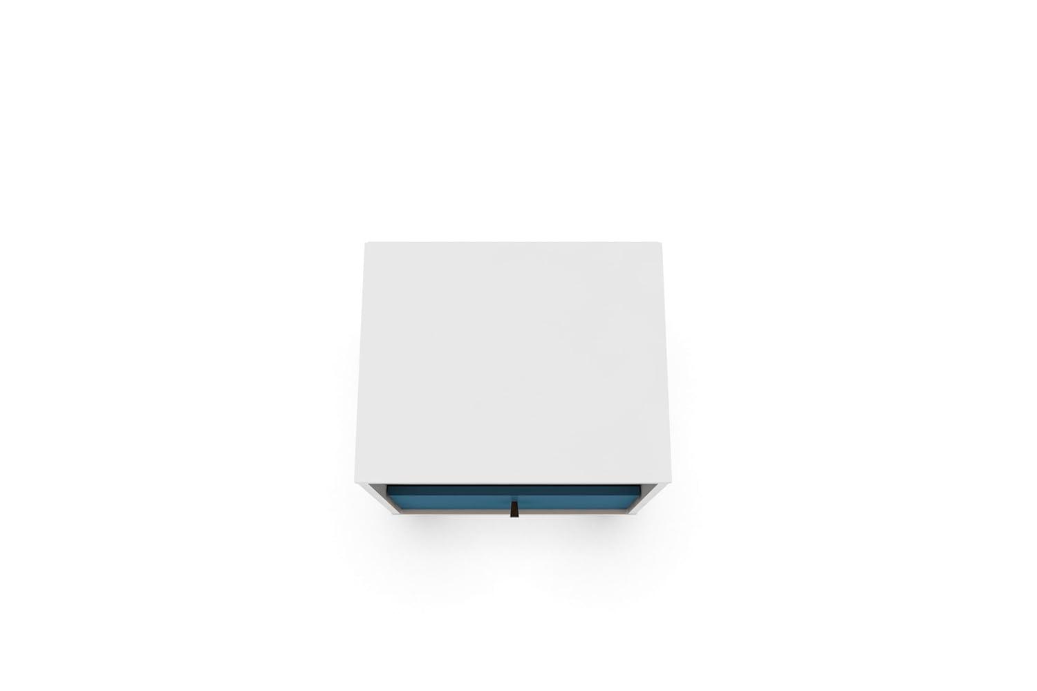 Liberty 1.0 Mid Century Modern Nightstand White/Aqua Blue - Manhattan Comfort