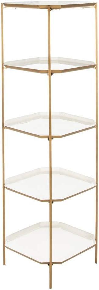 Sylvie 5-Tier Etagere - White/Brass - Safavieh