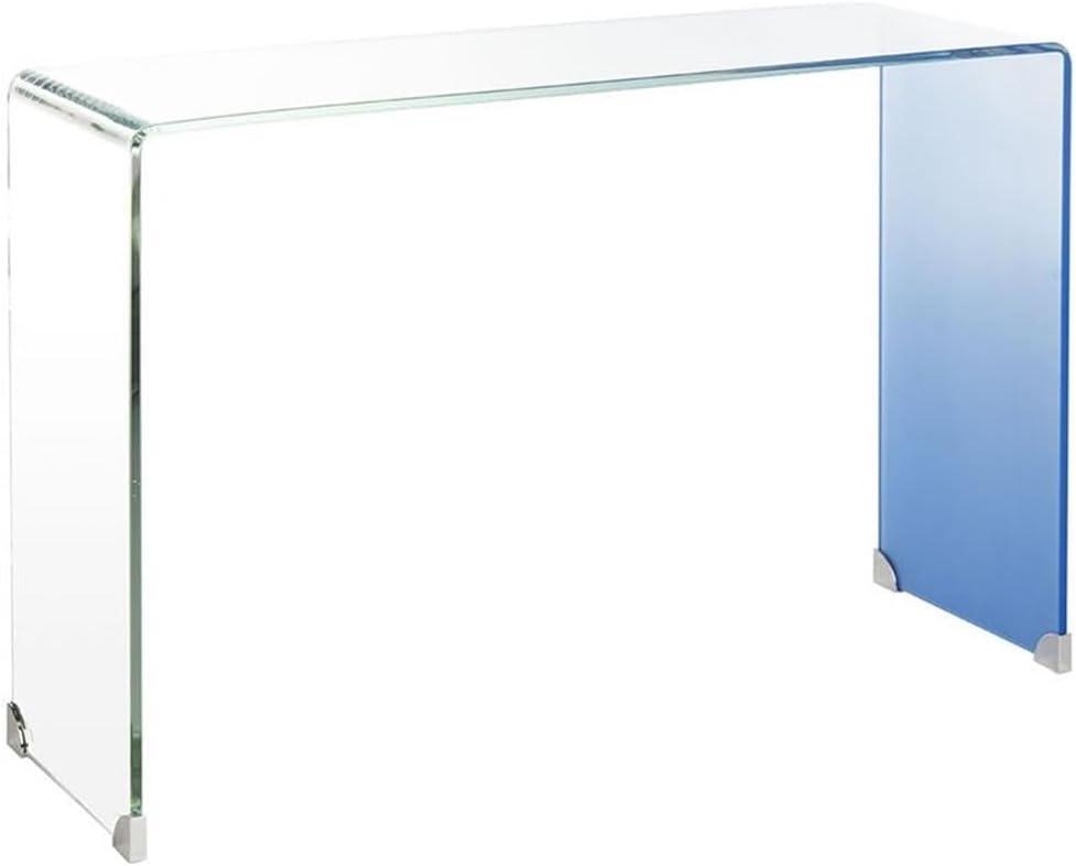Crysta Ombre Glass Console Table - Clear/Blue - Safavieh