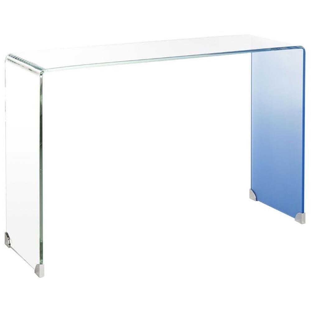Crysta Ombre Glass Console Table - Clear/Blue - Safavieh