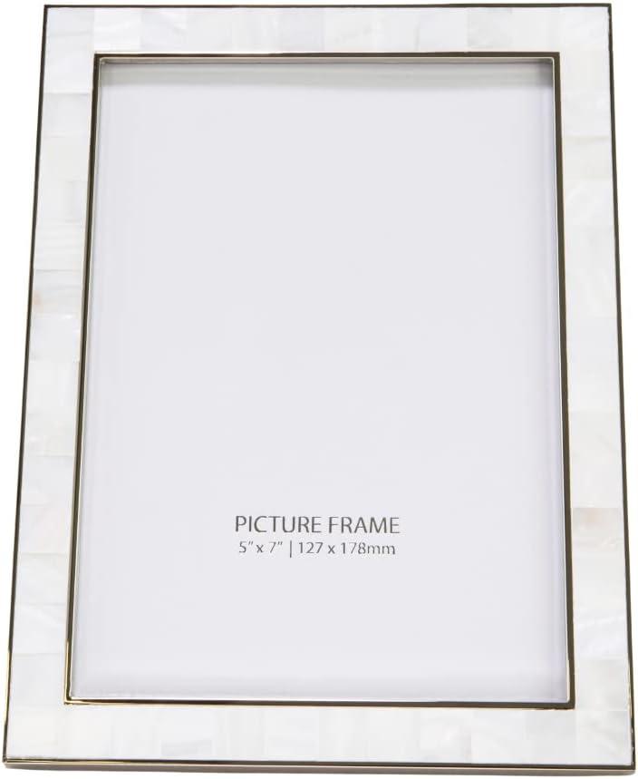 Silver Lacquered Metal 5x7 Picture Frame with Glass Cover