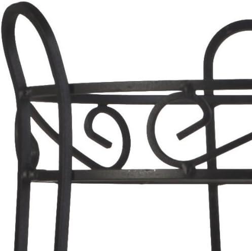 CobraCo SCBPS1030-B 30 in. Canterbury Scroll Top Plant Stand - Black