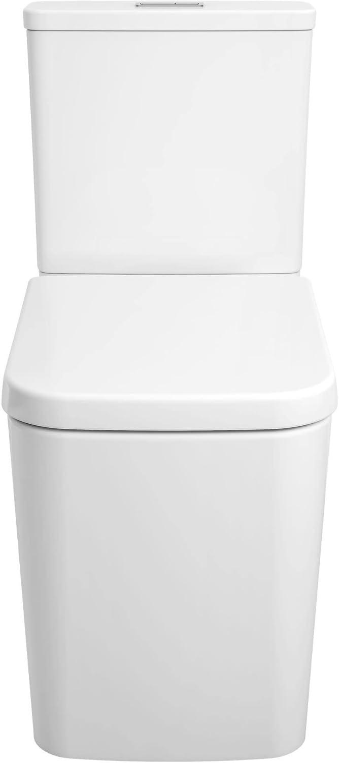 Alpine White Dual Flush Elongated Modern Toilet with Seat