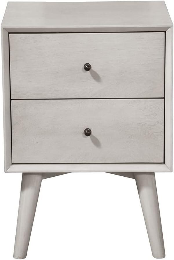 Transitional Gray Mahogany 2-Drawer Nightstand