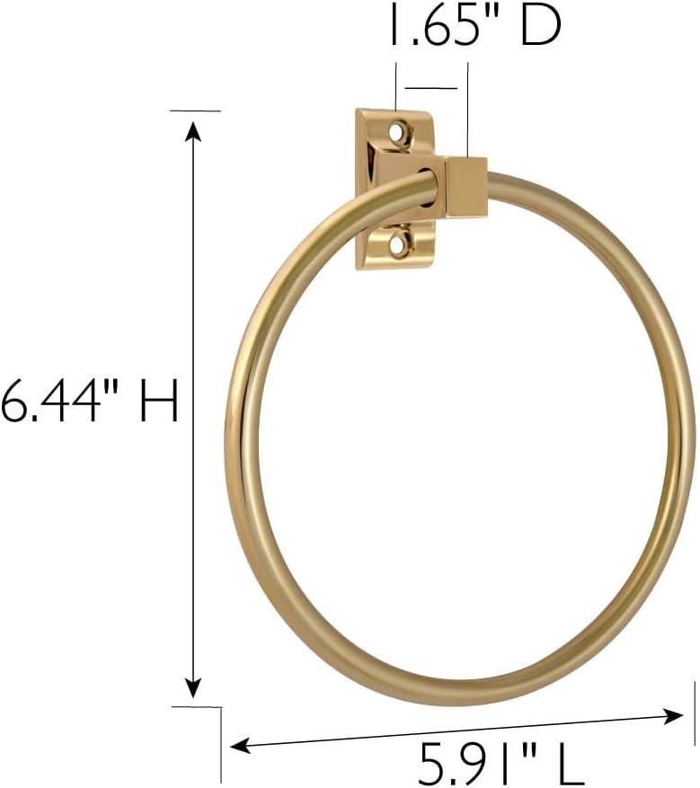 Design House Millbridge Traditional Metal Towel Ring in Polished Brass