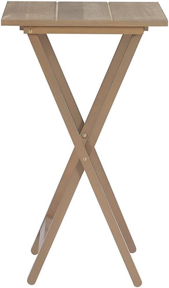 Riverbay Furniture 5-Piece Transitional Wood Tray Table Set in Gray