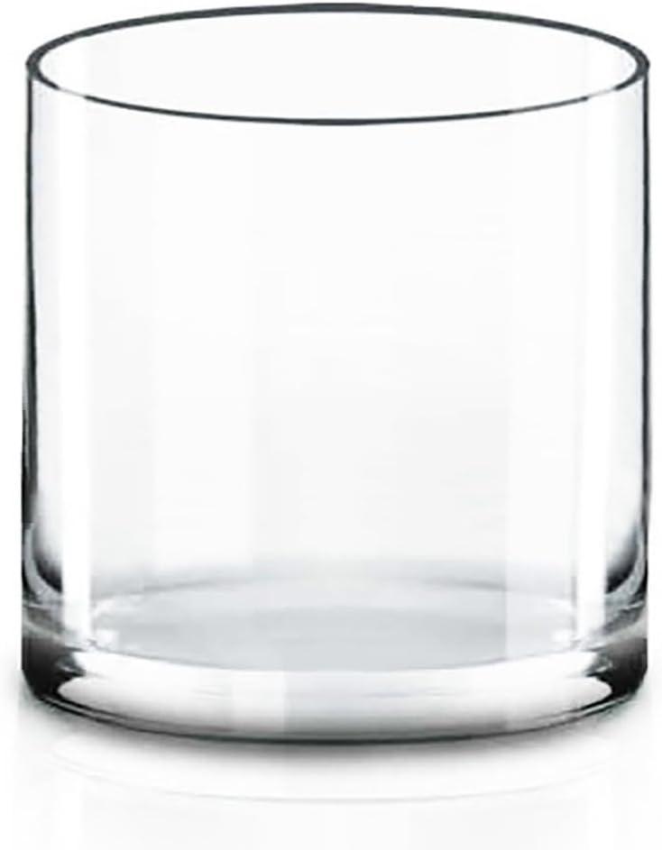 CYS EXCEL Glass Cylinder Vase (H:5" D:5") | Multiple Size Choices Glass Flower Vase Centerpieces | Hurricane Floating Candle Holder Vase