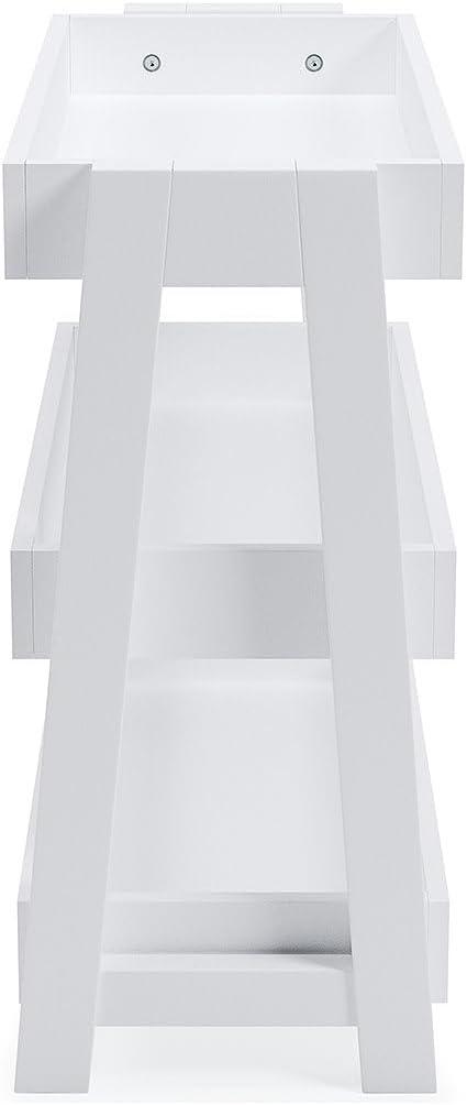 Accent Table with 3 Tier Tray Design Shelves White - Saltoro Sherpi