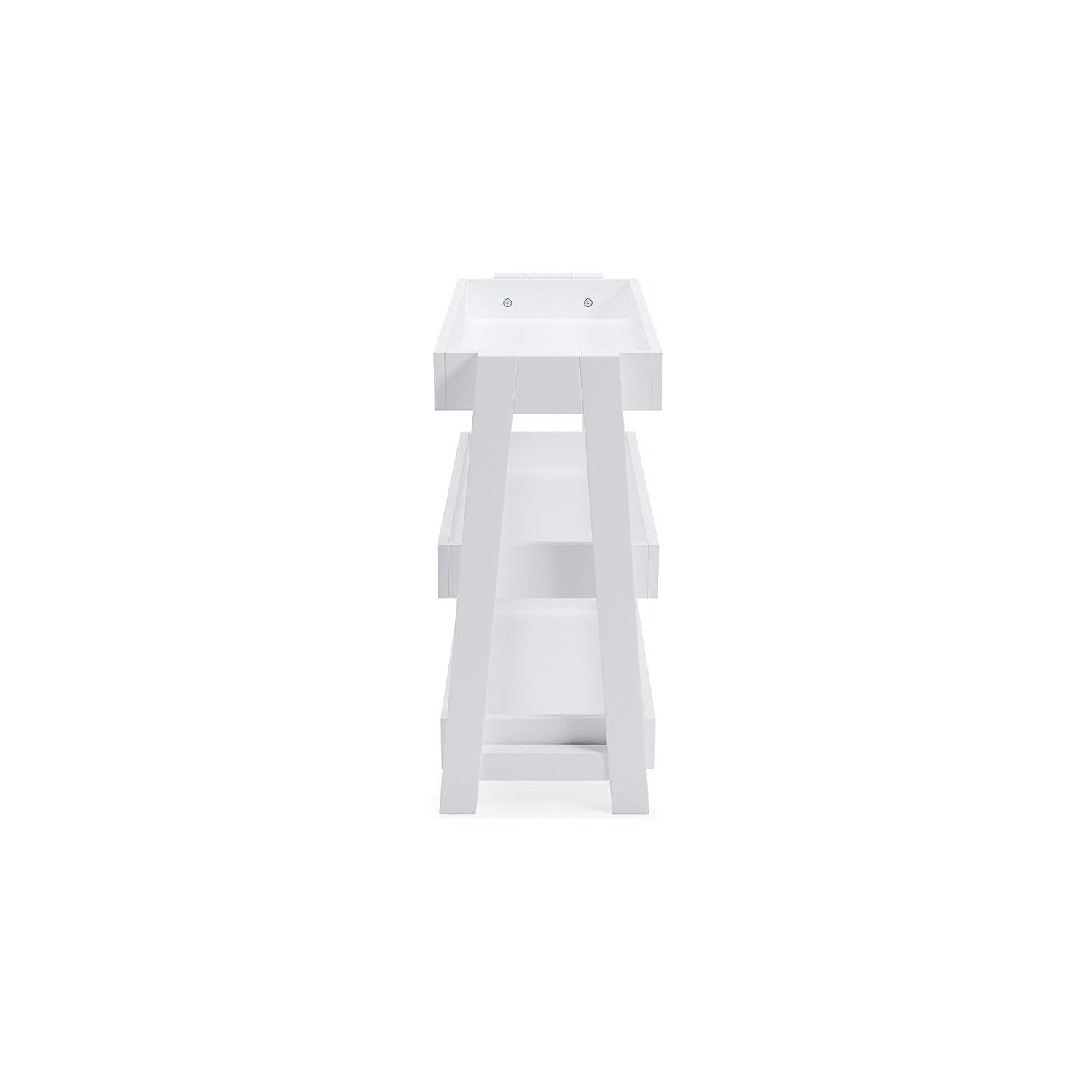 Accent Table with 3 Tier Tray Design Shelves White - Saltoro Sherpi
