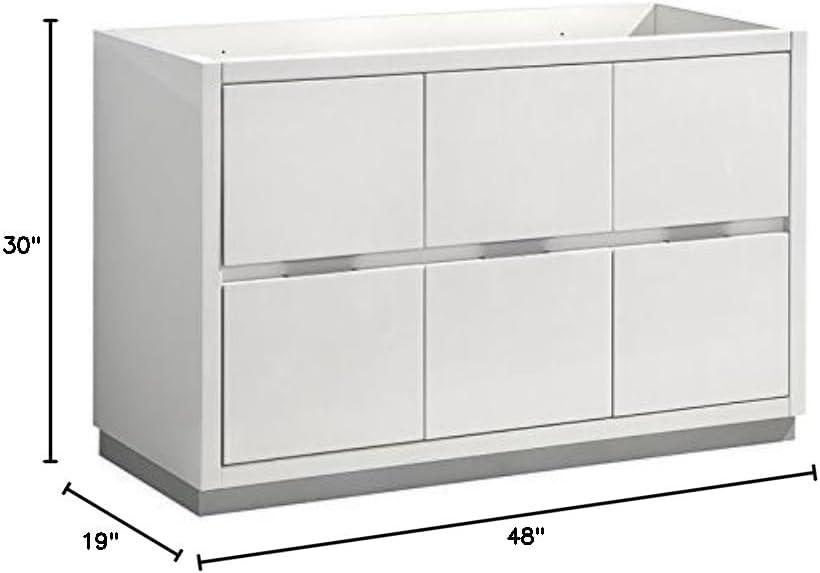 Fresca Valencia 48" Single Sink Wood Bathroom Cabinet in Glossy White