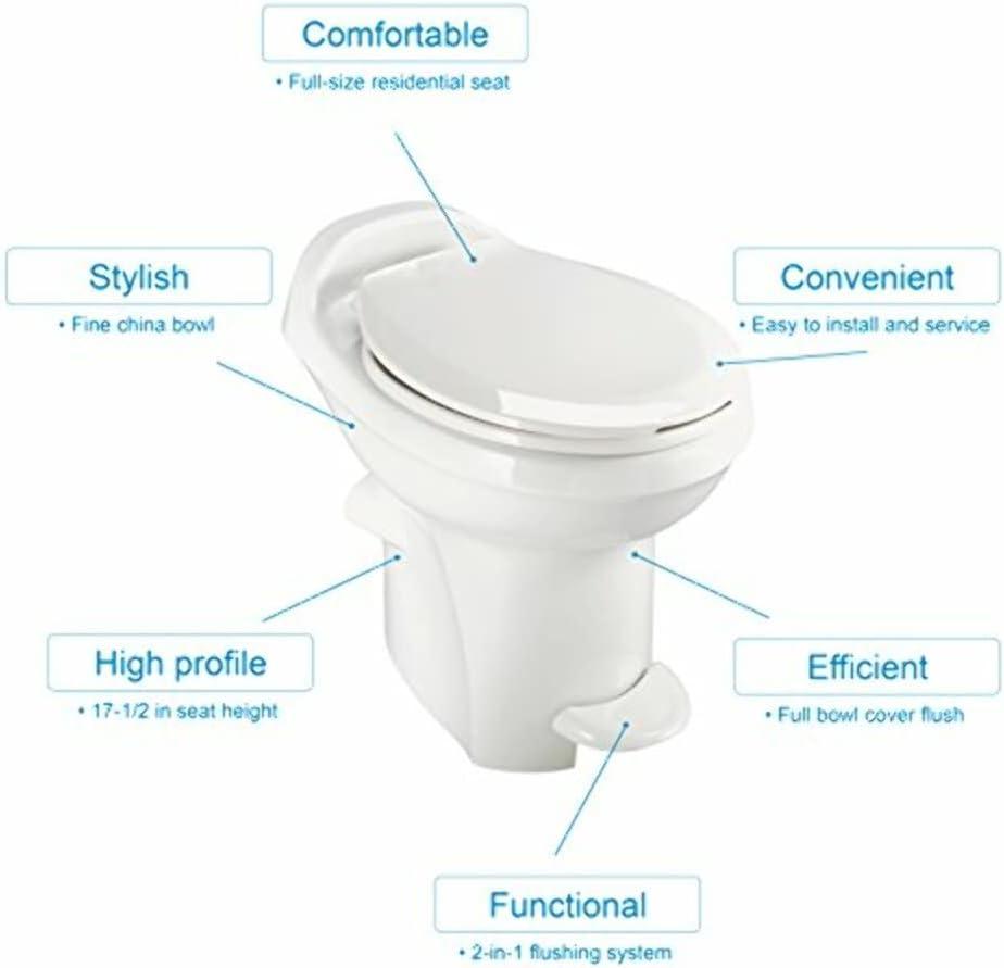 Aqua Magic Style Plus RV Toilet / High Profile / White - Thetford 34429