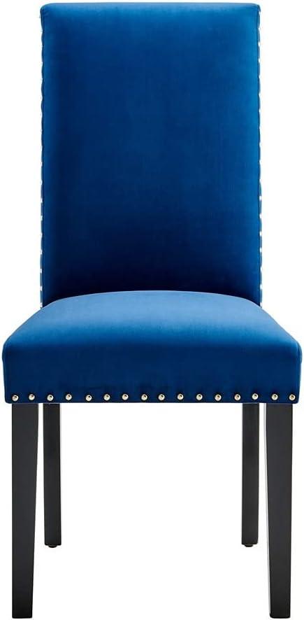 Modway Silver Orchid Lind Velvet Nailhead Trim Dining Side Chairs