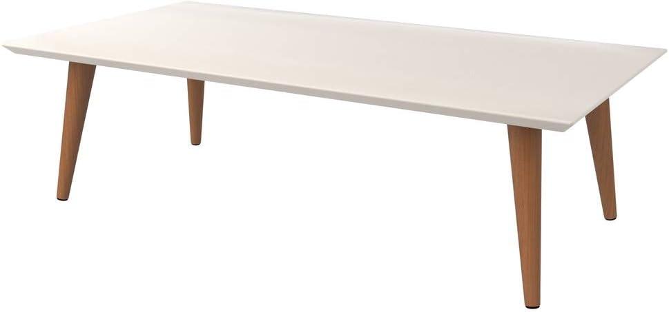 11.81" Utopia High Gloss White Coffee Table with Splayed Legs - Manhattan Comfort: Mid-Century Modern Design
