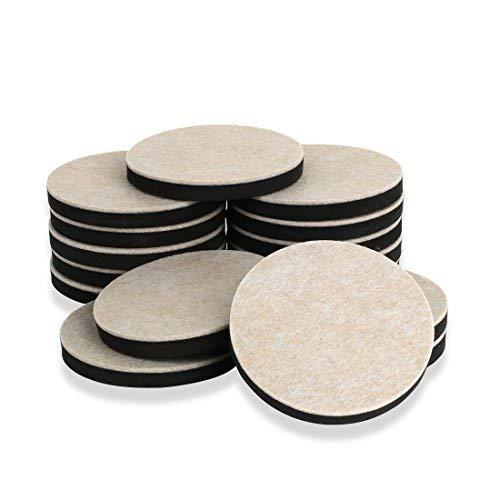 Hard Surface Reusable Furniture Felt Sliders 3-1/2” Round 16-Pack in Resealable Bag by Smart Surface