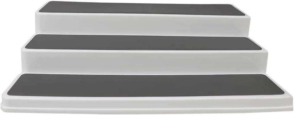 Home Basics 3 Tier Rubber Lined Plastic Spice Rack, Double, White, 14.5-23 Inches