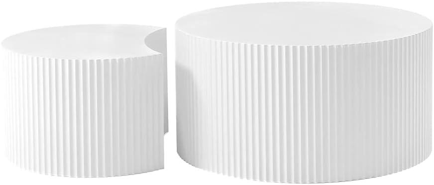 Hokku Designs Blayne 23.62" Round Nesting Coffee Table (2-Pieces)