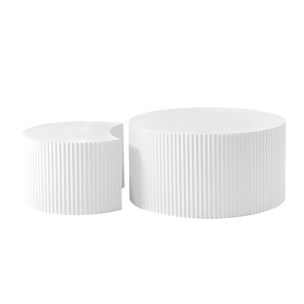 Hokku Designs Blayne 23.62" Round Nesting Coffee Table (2-Pieces)