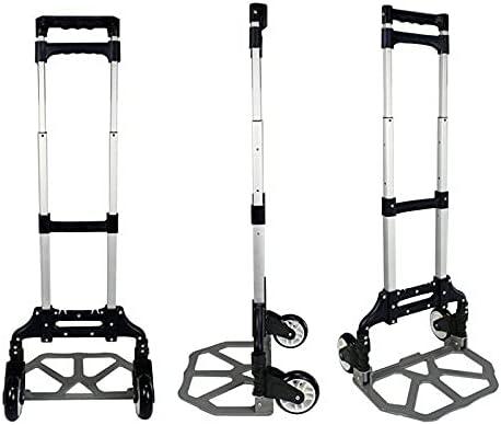 Aluminum Folding Hand Truck with Rubber Wheels and Strap