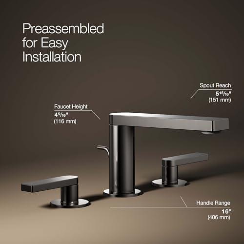 Composed Minimalist Chrome Widespread Bathroom Faucet