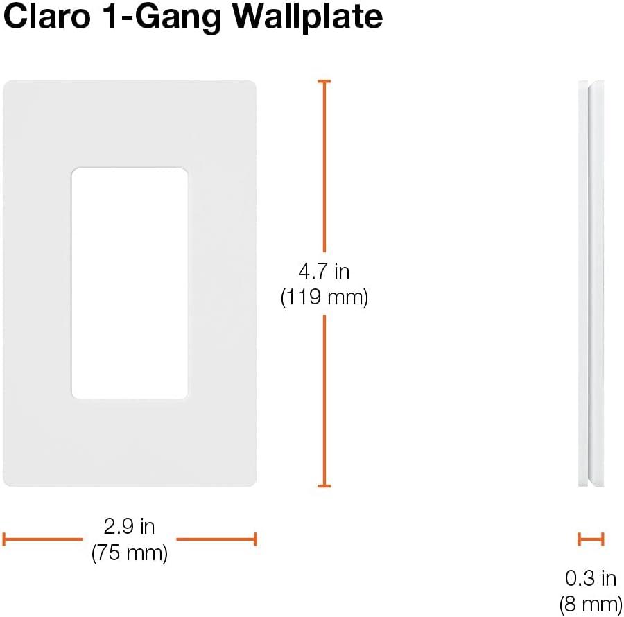 Snow White Plastic Screwless Single Gang Wall Plate