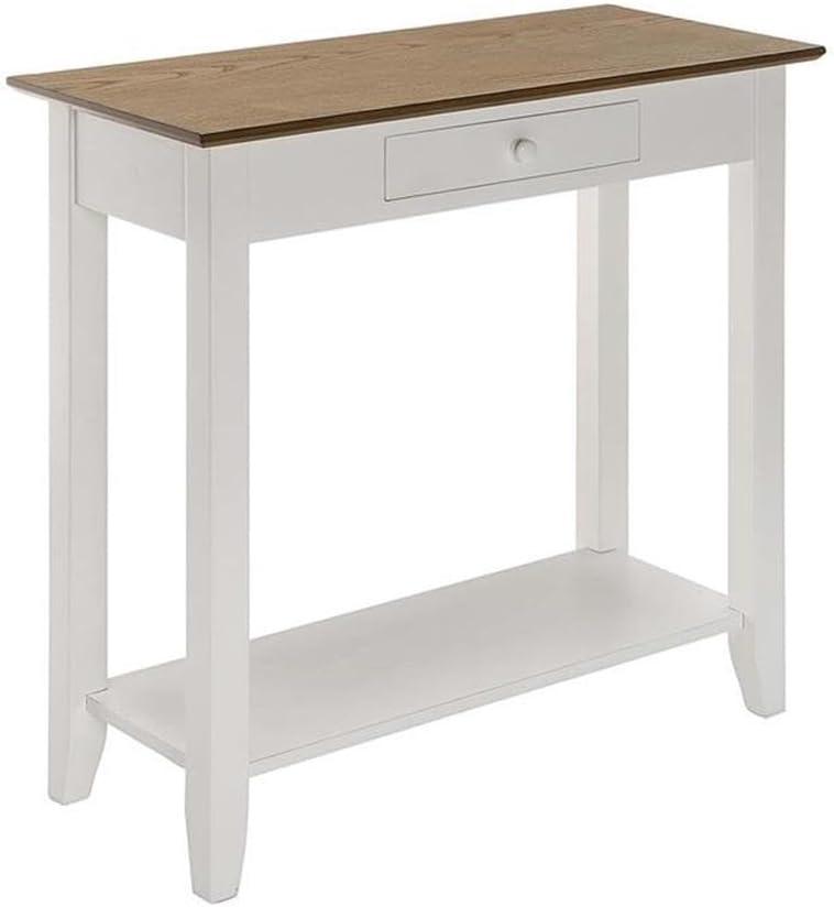 Convenience Concepts American Heritage 1 Drawer Hall Table with Shelf, Driftwood/White