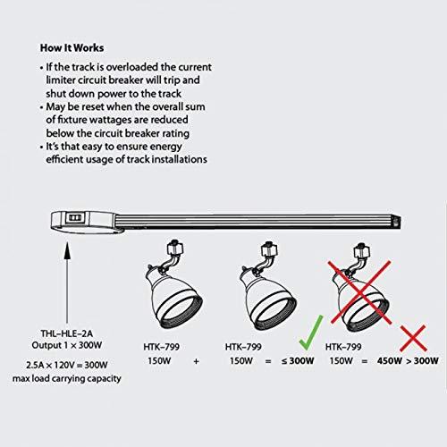 WAC Lighting THL-LEFT-2-10A-BN H Left L-Connector Current Limiter with Switch Track Accessory