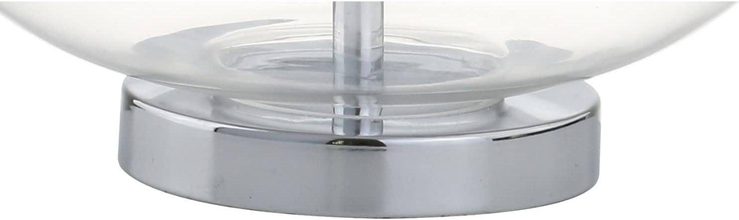 JONATHAN Y Cecile 25.5" Glass Teardrop LED Table Lamp, Clear/Chrome (Set of 2)