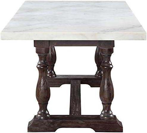 Concert Marble Top Solid Wood Base Dining Table