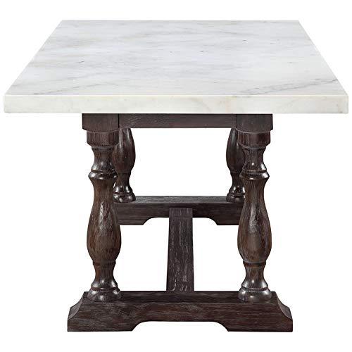 Kelly Clarkson Home Concert Marble Top Dining Table in White and Weathered Espresso