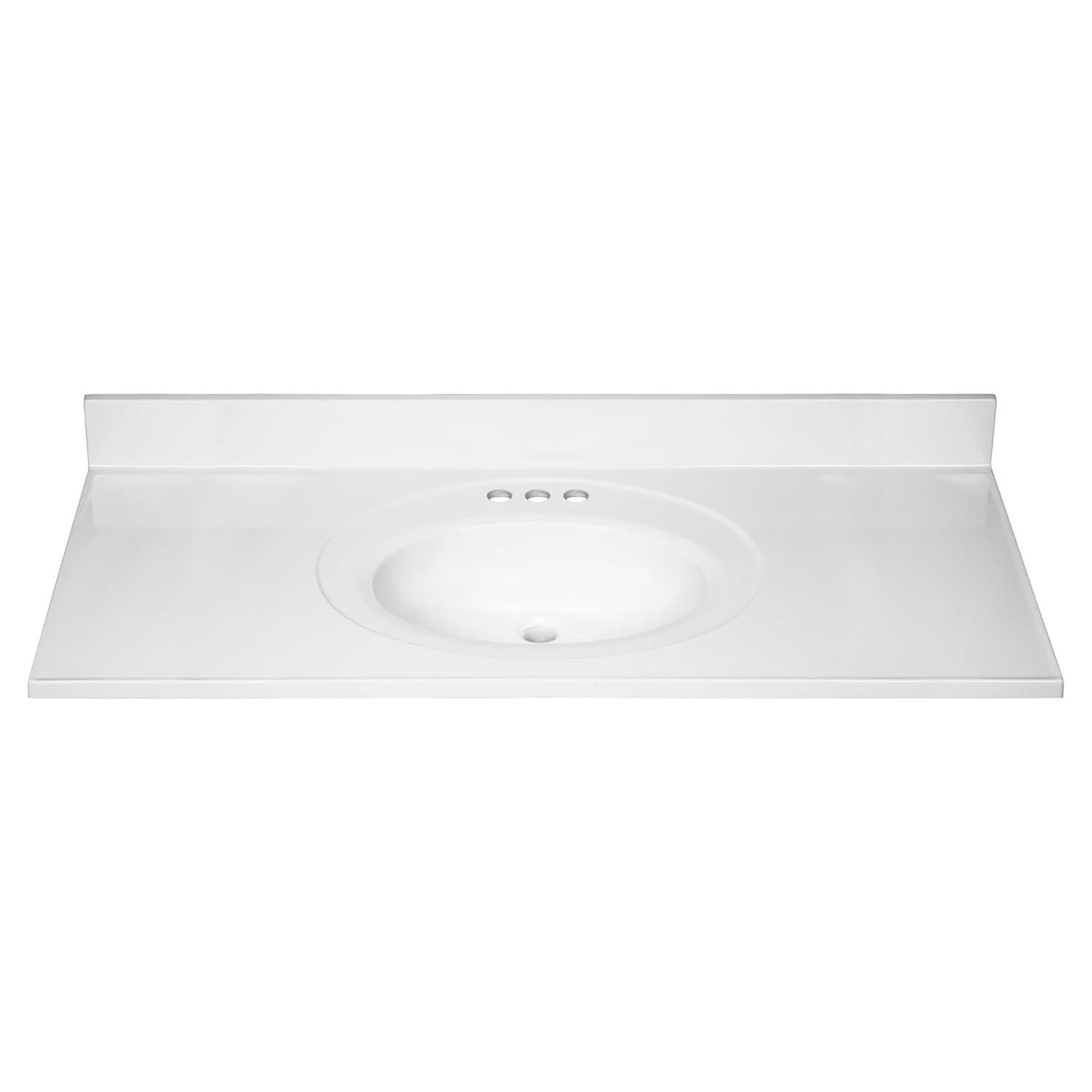 Design House  Cultured Marble Vanity Top in Solid White, 49-Inch x 22-Inch