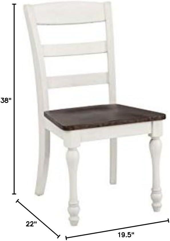 Coaster Madelyn Wood Ladder Back Side Chairs Cocoa and Coastal White