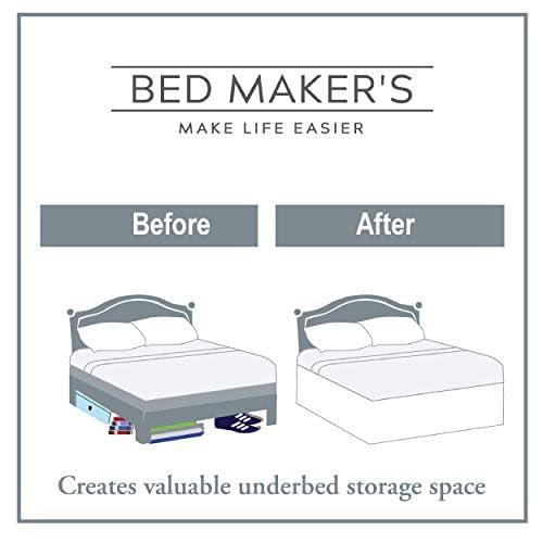 Bed Maker's Wrap-Around, Never Lift Your Mattress Ruffled Bed Skirt, 14" Drop Length, Mocha, King