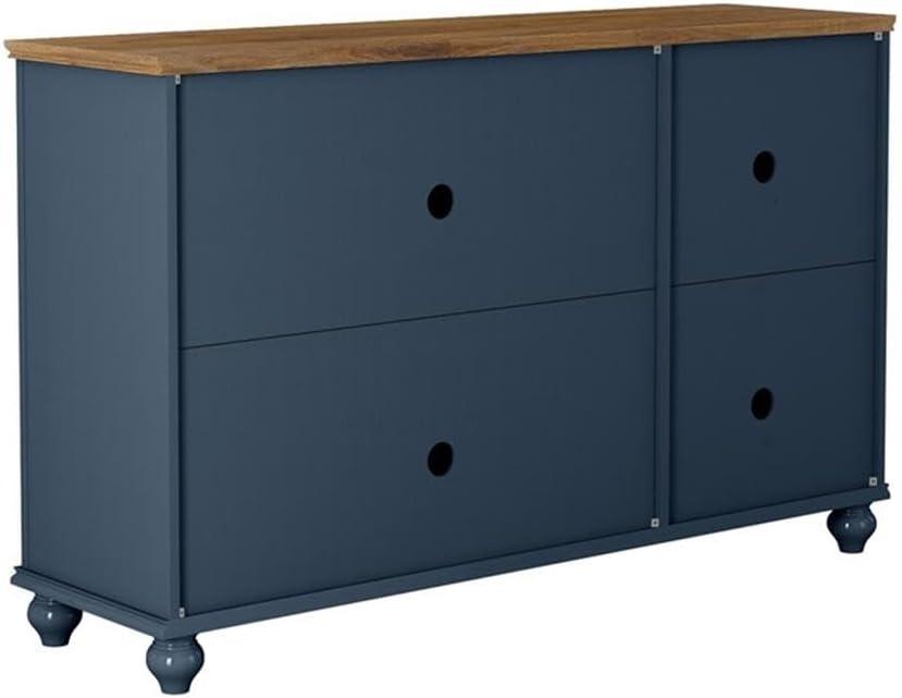 LIVILAND 55" Vintage Style Wood Kitchen Accent Buffet Sideboard Cabinet - Navy