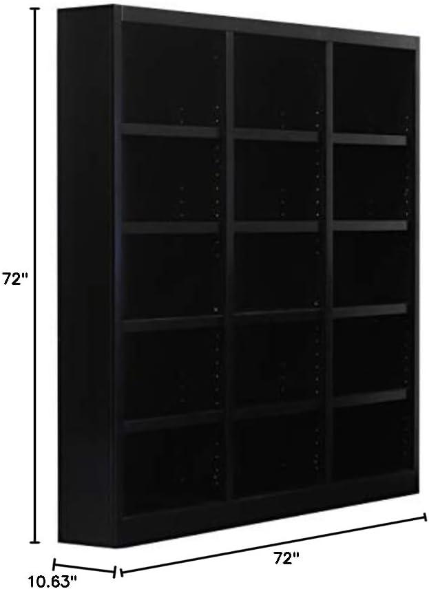 Flannagan Triple Wide Wood Bookcase, 15 Shelf, 72 inch Tall