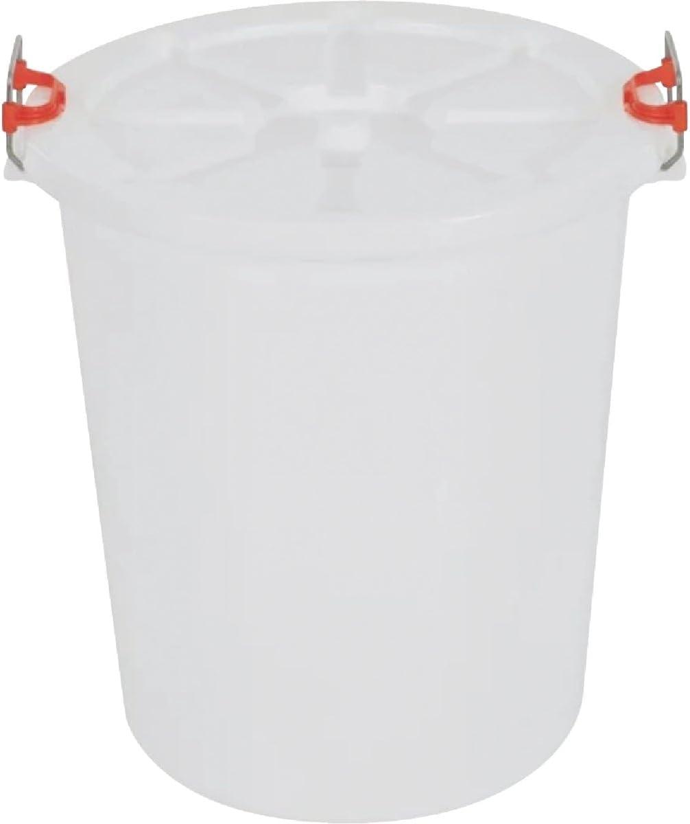 Tuff Stuff Products FS12 12 Gallon Seed and Animal Feed Heavy Duty Plastic Drum Bucket with Lock Lid for Dogs, Cats, Chickens, Cows, and Horses