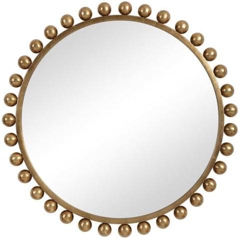 Uttermost 09694 Cyra 44" Round Industrial Modern Wall Mirror - Gold