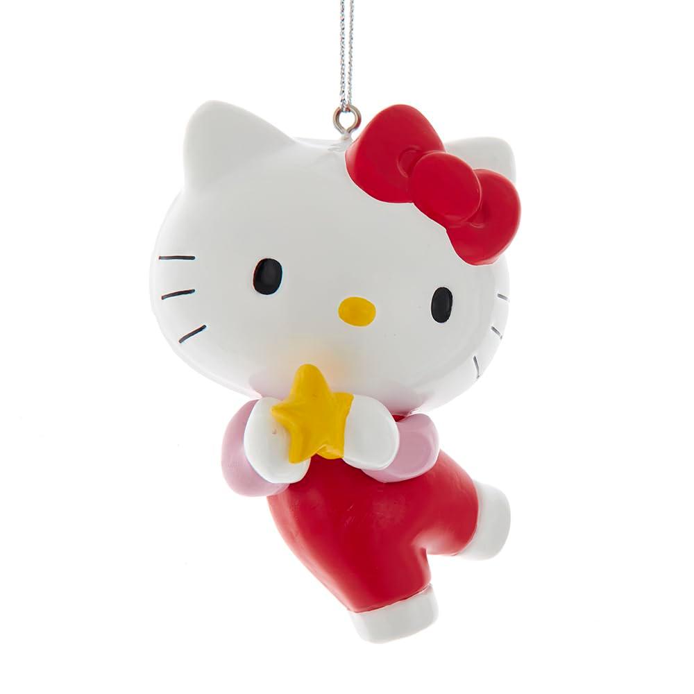 Kurt Adler Kurt Adler Christmas Ornament, Hello Kitty with Star, 3.5in