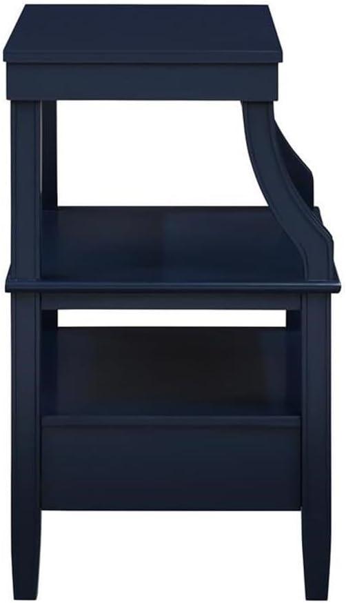 Comfort Pointe Newton Nightstand Midnight Blue: Classic Hardware, Storage Shelf, Pull Out Tray