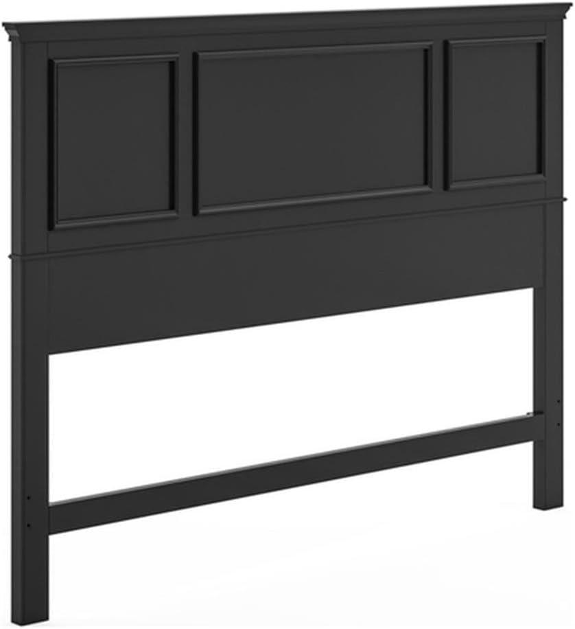 Hawthorne Collections Traditional Wood Full Queen Panel Headboard in Black