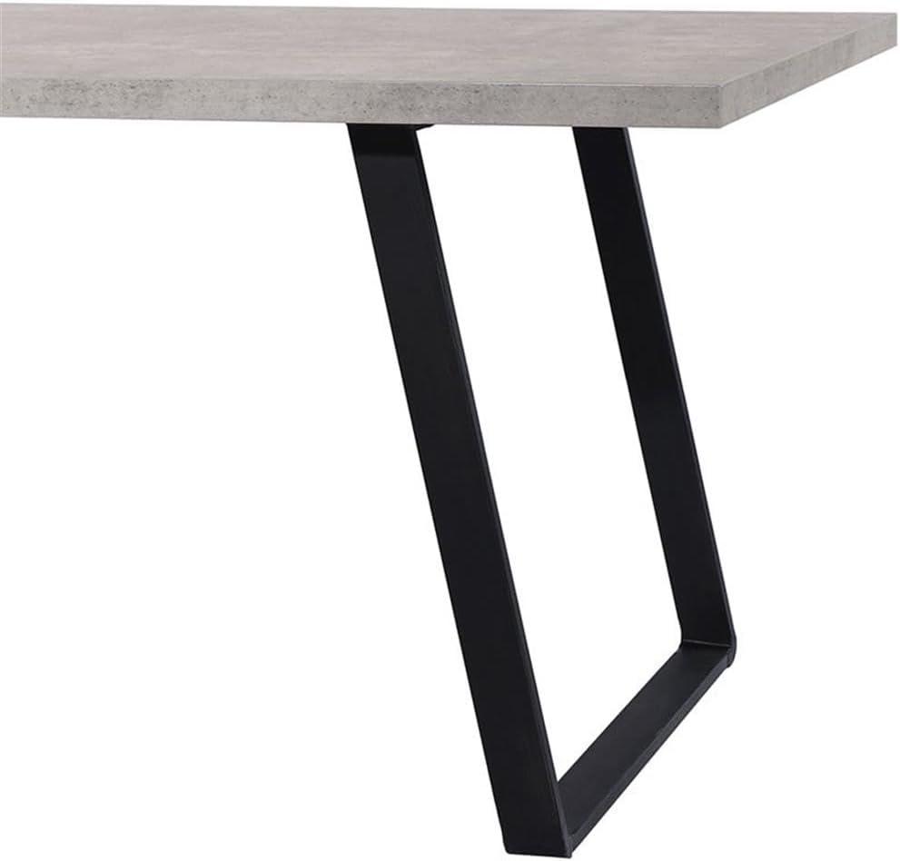 Armen Living Coronado Wood & Metal Dining Table in Cement Gray/Black