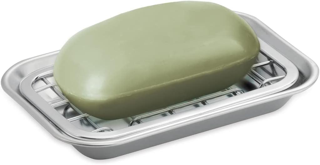 Gia Bar Soap Dish for Bathroom Vanities, Kitchen Sink - 2 Piece, Polished