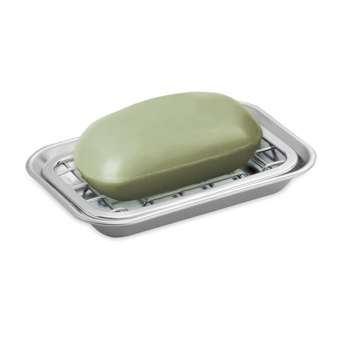 Gia Bar Soap Dish for Bathroom Vanities, Kitchen Sink - 2 Piece, Polished