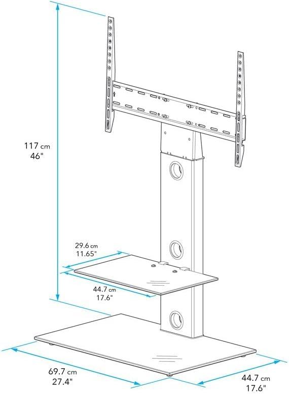 Lesina Modern Silver and Black TV Stand with Open Shelving