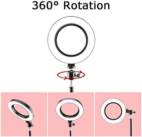 Ring Light OEBLD Dimmable with 3 Light Modes & 10 Brightness Level LED Ring Fill Lights for Phone Live Stream Makeup YouTube Shooting(B(only 10'' Ring Light))