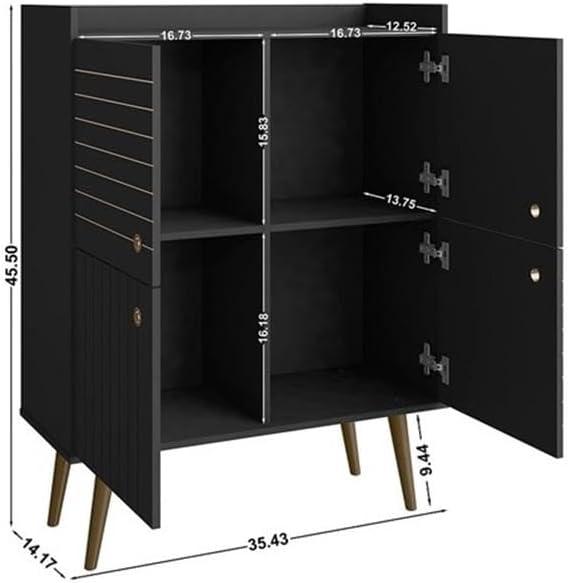 Bogart Black Mid-Century Modern Office Accent Cabinet