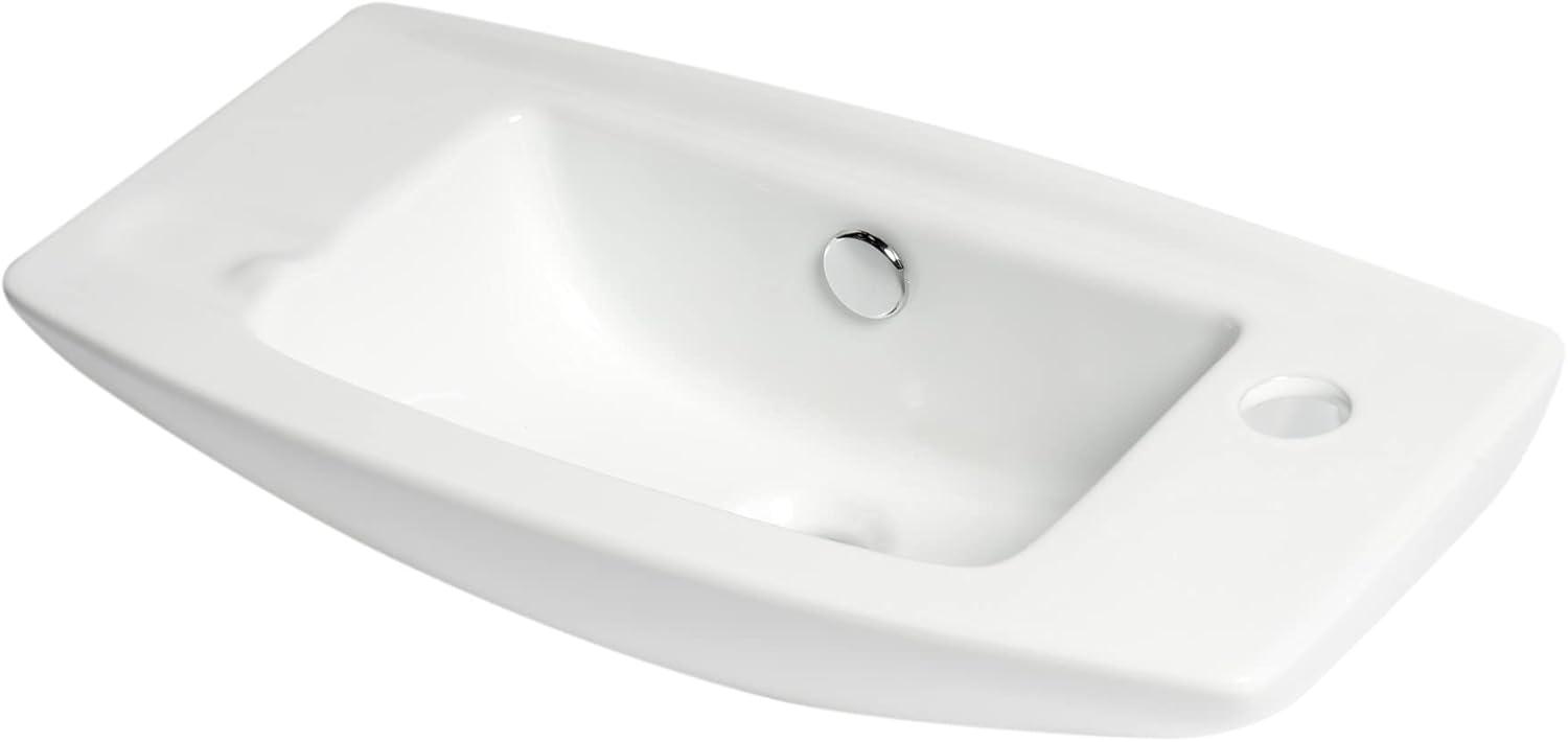 Alfi Brand 9.88'' White No Rectangular Bathroom Sink with Overflow