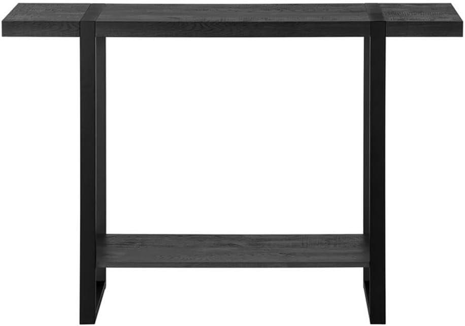 HetayC 2861 Accent Table, Console, Entryway, Narrow, Sofa, Living Room, Bedroom, Metal, Laminate, Black, Contemporary, Modern Table-48 L Reclaimed Wood-Look, 47.25" L x 12" W x 32" H