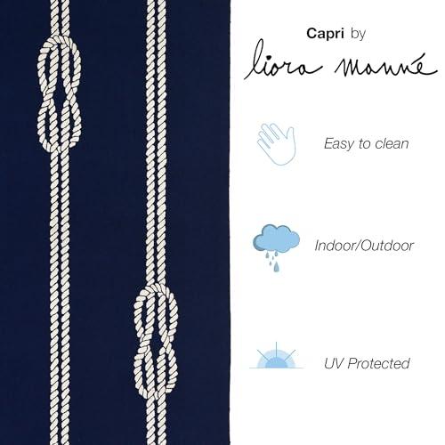 Liora Manne Capri Ropes Indoor/Outdoor Rug Navy 5' x 7'6"