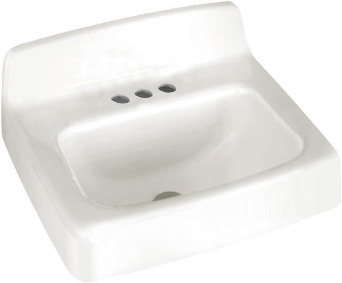 American Standard Regalyn 18'' White Vitreous China Square Bathroom Sink with Overflow