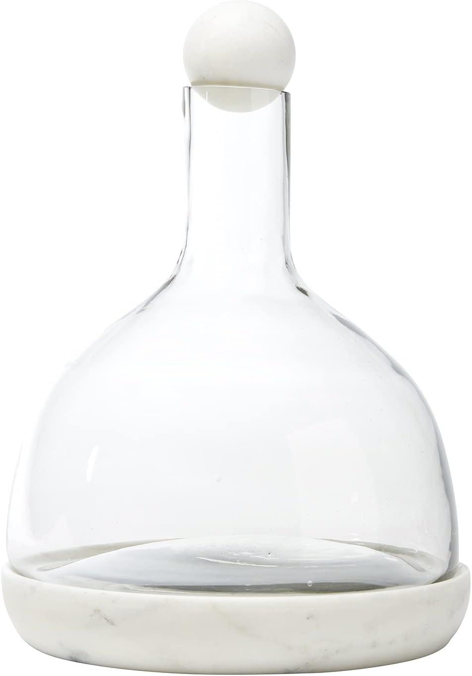Santa Barbara Design Studio Table Sugar Marble and Glass Wine Carafe, 42-Ounce, White